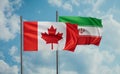 Iran and Canada flag