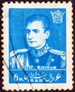 IRAN - CIRCA 1958: A stamp printed in Iran shows Mohammad Reza Pahlavi, circa 1958.