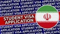 Iran Circular Flag with Student Visa Application Titles