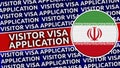 Iran Circular Flag with Visitor Visa Application Titles Royalty Free Stock Photo