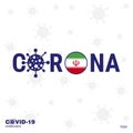 Iran Coronavirus Typography. COVID-19 country banner