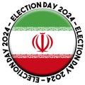 Iran Election Day 2024 Circular Flag Concept - 3D Illustration