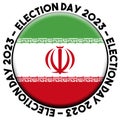 Iran Election Day 2023 Circular Flag Concept - 3D Illustration