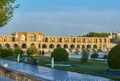 Iran, Esfahan city or Isfahan, Pol-e Khaju bridge at morning. Royalty Free Stock Photo