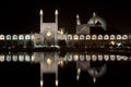 Iran, Esfahan at night, Illuminated Emam mosque and square