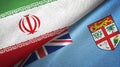 Iran and Fiji two flags textile cloth, fabric texture