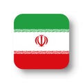 Rounded square vector flag of Iran