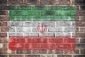 Iran flag painted on brick wall background Royalty Free Stock Photo