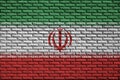 Iran flag is painted onto an old brick wall Royalty Free Stock Photo