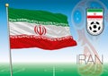 MOSCOW, RUSSIA, june-july 2018 - Russia 2018 World Cup logo and the flag of Iran