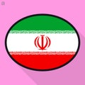 Iran flag speech bubble, social media communication sign, flat