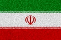 Iran flag on styrofoam texture