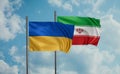 Iran and Ukraine flag