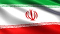 Iran flag, with waving fabric texture