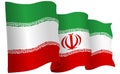 Iran Flag Waving Vector Illustration Royalty Free Stock Photo