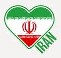 Iran heart flag badge.