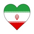 Iran Heart Shape Flag. Love Iran. Visit Iran. Middle East. Western Asia. Asia. Vector Illustration Graphic