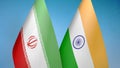 Iran and India two flags