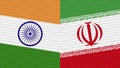Iran and India Two Half Flags Together