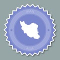 Iran, Islamic Republic Of badge flat design.