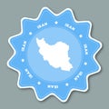 Iran, Islamic Republic Of map sticker in trendy.