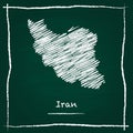 Iran, Islamic Republic Of outline vector map hand.