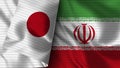 Iran and Japan Realistic Flag Ã¢â¬â Fabric Texture Illustration