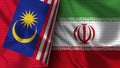 Iran and Malaysia Realistic Flag Ã¢â¬â Fabric Texture Illustration Royalty Free Stock Photo