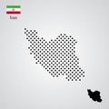 Iran map silhouette halftone style