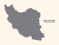 Iran Map Vector Hexagonal Half Tone Pattern Isolated On Light Background