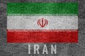 Iran nation flag on jean texture design
