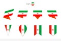 Iran national flag collection, eight versions of Iran vector flags