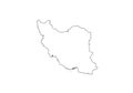 Iran outline map country shape state symbol national borders