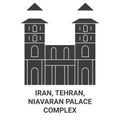 Iran, Tehran, Niavaran Palace Complex travel landmark vector illustration