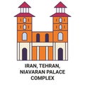 Iran, Tehran, Niavaran Palace Complex travel landmark vector illustration