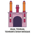 Iran, Tehran, Tehran's Shah Mosque travel landmark vector illustration