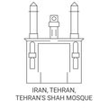 Iran, Tehran, Tehran's Shah Mosque travel landmark vector illustration