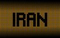 Iran text on radioactive warning symbols illustration