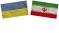 Iran and Ukraine Flags Together Paper Texture Illustration