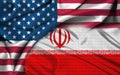 Iran and USA flag.