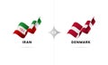 Iran versus Denmark. Football. Vector illustration.