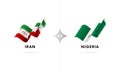 Iran versus Nigeria. Football. Vector illustration.