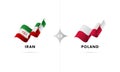 Iran versus Poland. Football. Vector illustration.