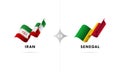 Iran versus Senegal. Football. Vector illustration.