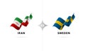 Iran versus Sweden. Football. Vector illustration.