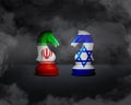 Iran vs Israel fight or war concept. Iran vs Israel crisis Royalty Free Stock Photo