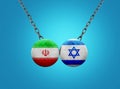 Iran vs Israel fight or war concept. Iran vs Israel crisis Royalty Free Stock Photo