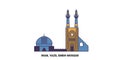 Iran, Yazd, Ameh Mosque travel landmark vector illustration