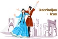 Irani Couple performing Azerbaijan dance of Iran