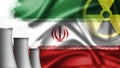 Iranian flag background with nuclear sign - Iran Royalty Free Stock Photo